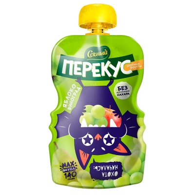 Пюре Яблоко Груша Виноград 140 г с 5 месяцев Сочный перекус Bambolina